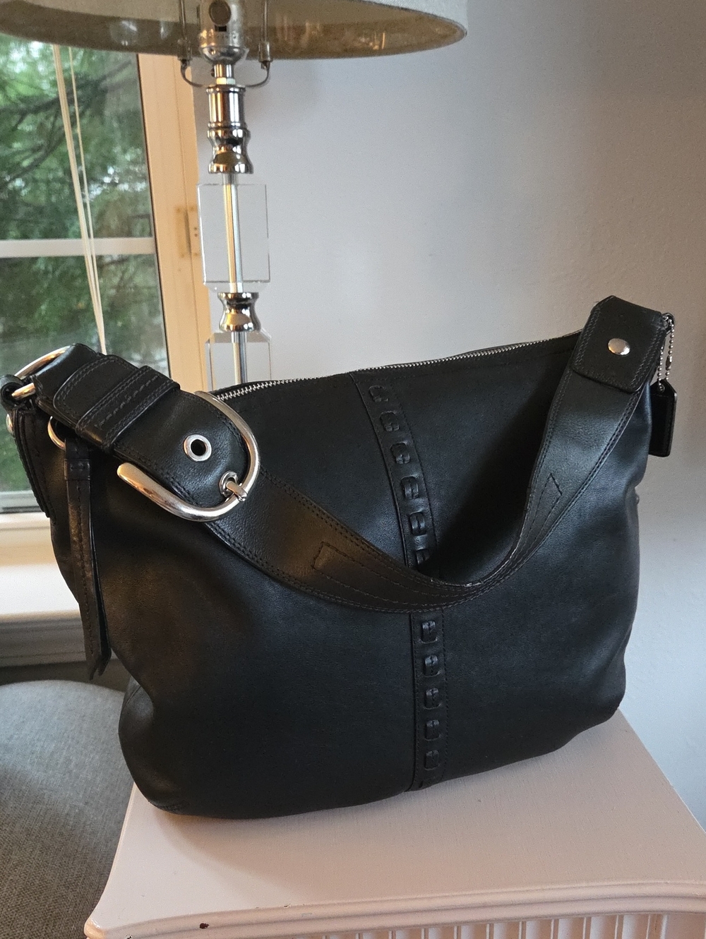 COACH 2009 Black Soho Hobo Leather Shoulder Bag F13108